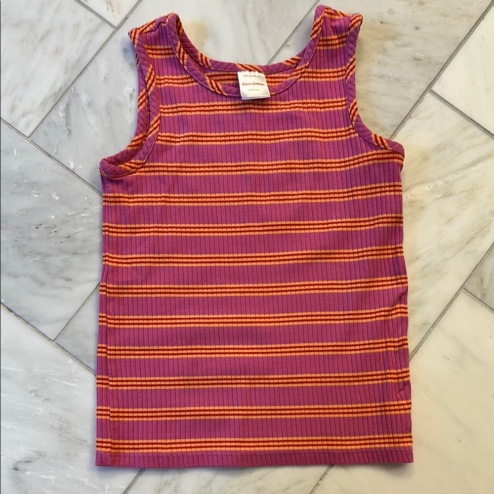 Striped Pink and Orange Tank Top size 10